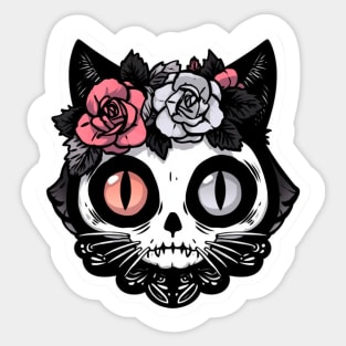 Dia de Los Muertos Undead Cat Sticker